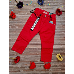 PANTALONE IN COTONE ROSSO ALTALINEA 18 MESI