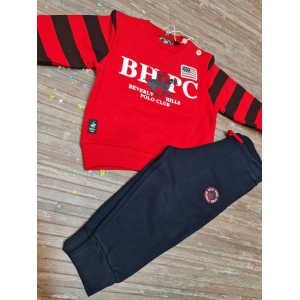 COMPLETO 2 PZ BIMBO POLO CLUB 12/36 MESI ROSSO