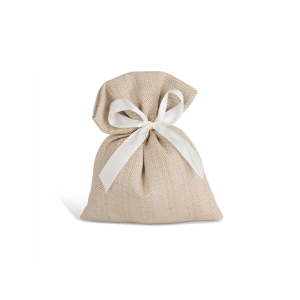 SACCHETTO BEIGE NATURALE EFFETTO CANVAS DRITTO