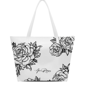 SHOPPER MAXI BIANCA ROSES BLACK