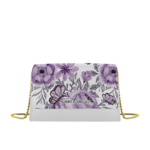 Borsa bianca Butterfly Violet