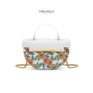 Borsa Bianca Giulia Drawn Floral