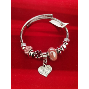 BRACCIALE CON CUORE CON BRILLANTINI