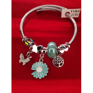 BRACCIALE CON FARFALLA MARGHERITA E ALBERO DELLA VITA COLORE TURCHESE