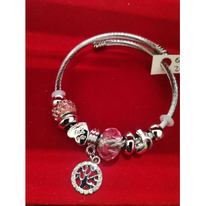 BRACCIALE CON  ALBERO DELLA VITA COLORE ROSA