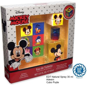 SET MICKEY MOUSE EAU DE TOILETTE, STICKERS E PUZZLE CUBE